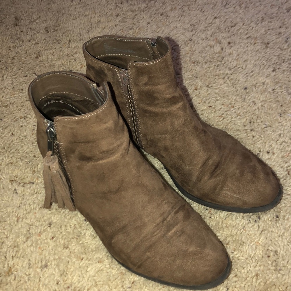 Brown Booties with tassels on side